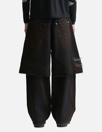 Piet Layered Black Denim Trousers In Black