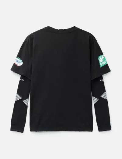 Piet F.c. Knitted Sleeve T-shirt In Black