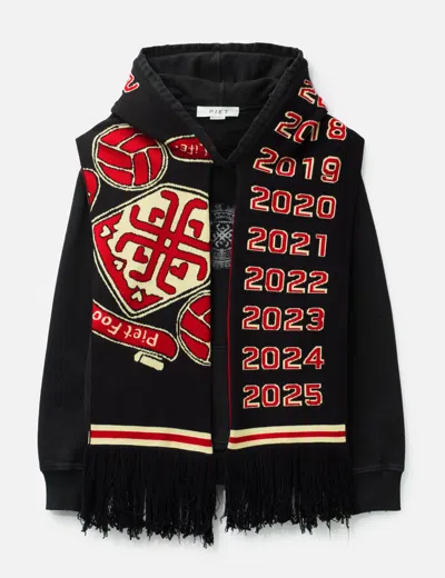 Piet F.c. Scarf Hoodie In Black