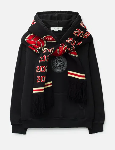 Piet F.c. Scarf Hoodie In Black