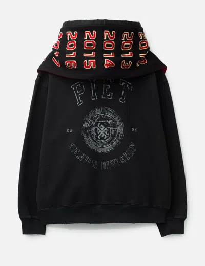 Piet F.c. Scarf Hoodie In Black