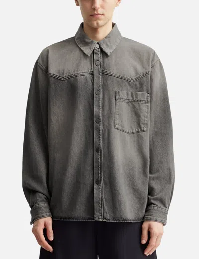 Won Hundred Zayne Denim Shirt In Gray