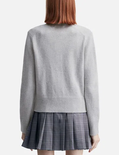 Maison Kitsuné Baby Fox Lambswool Fitted Cardigan In Gray