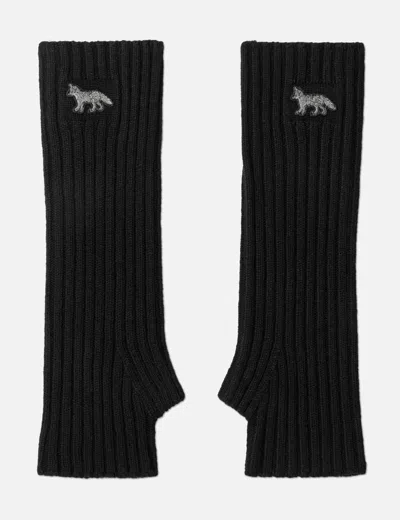 Maison Kitsuné Baby Fox Mittens In Black