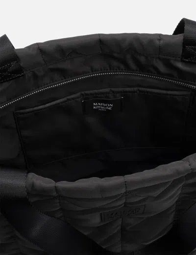 Maison Kitsuné Chevron Quilted Large Tote In Black