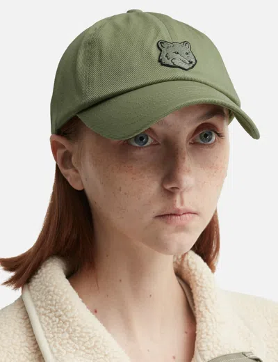 Maison Kitsuné Fox Head Cap In Green