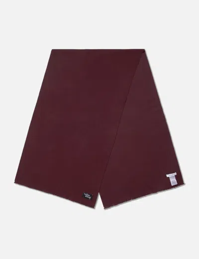 Maison Kitsuné Wool Fringe Scarf In Burgundy
