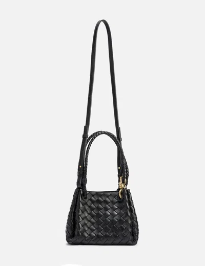 Bottega Veneta Women Parachute Small Leather Shoulder Bag With Intrecciato Motif In Black