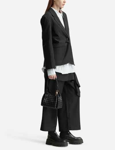 Bottega Veneta Women Parachute Small Leather Shoulder Bag With Intrecciato Motif In Black