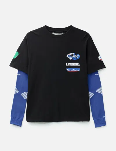 Piet F.c. Knitted Sleeve T-shirt In Black