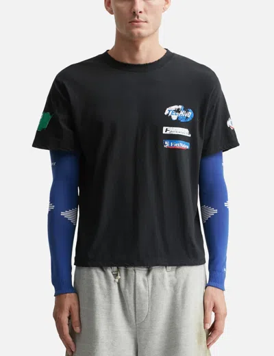 Piet F.c. Knitted Sleeve T-shirt In Black