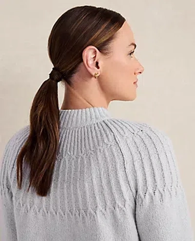 Ann Taylor Haven Well Within Organic Cotton Blend Fair Isle Stitch Bomber In White