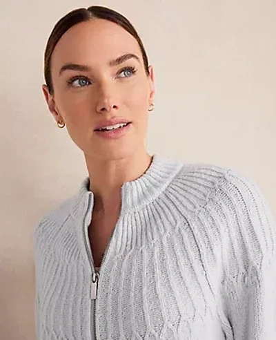 Ann Taylor Haven Well Within Organic Cotton Blend Fair Isle Stitch Bomber In White