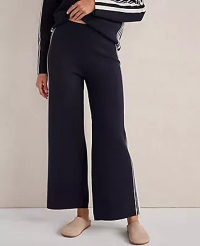 Ann Taylor Haven Well Within Sporty Stripe Straight Leg Pants In Blue