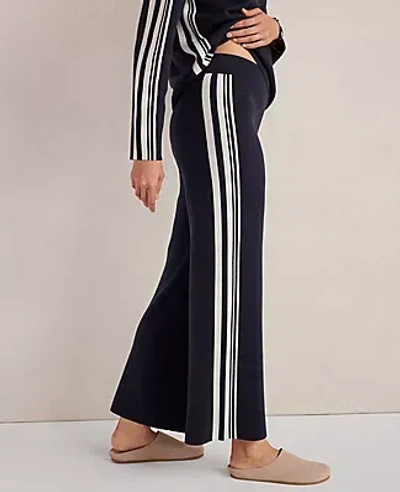 Ann Taylor Haven Well Within Sporty Stripe Straight Leg Pants In Blue