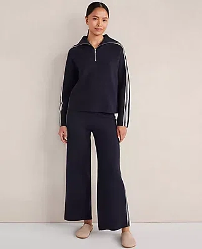 Ann Taylor Haven Well Within Sporty Stripe Straight Leg Pants In Blue