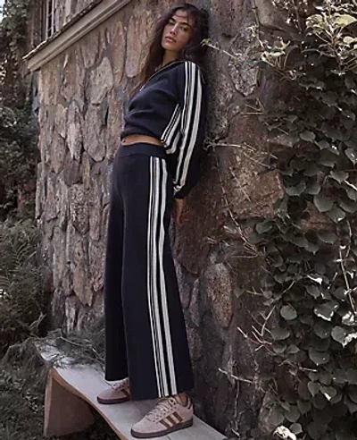 Ann Taylor Haven Well Within Sporty Stripe Straight Leg Pants In Blue