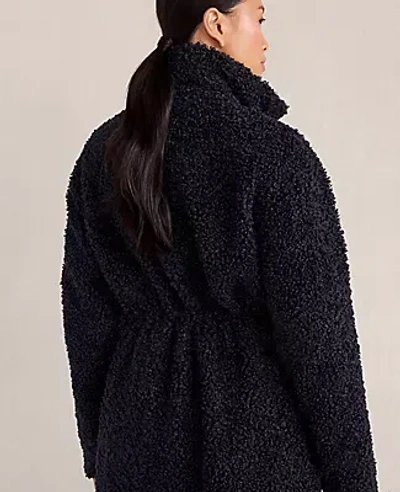 Ann Taylor Haven Well Within Long Sherpa Coat In Blue