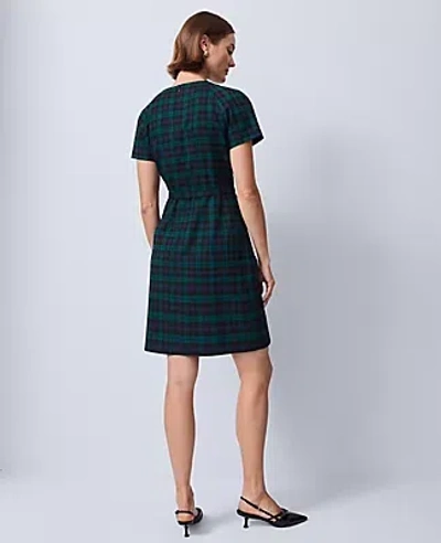 Ann Taylor Plaid Belted Sheath Dress In Multi