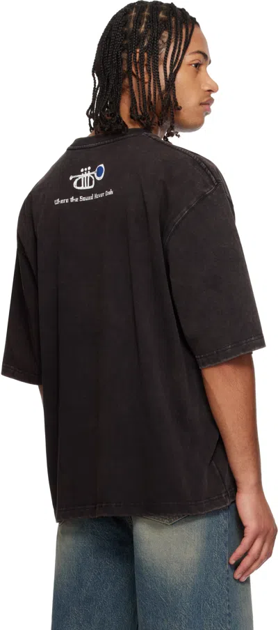 Solid Homme Black Jazz Typography T-shirt In Black