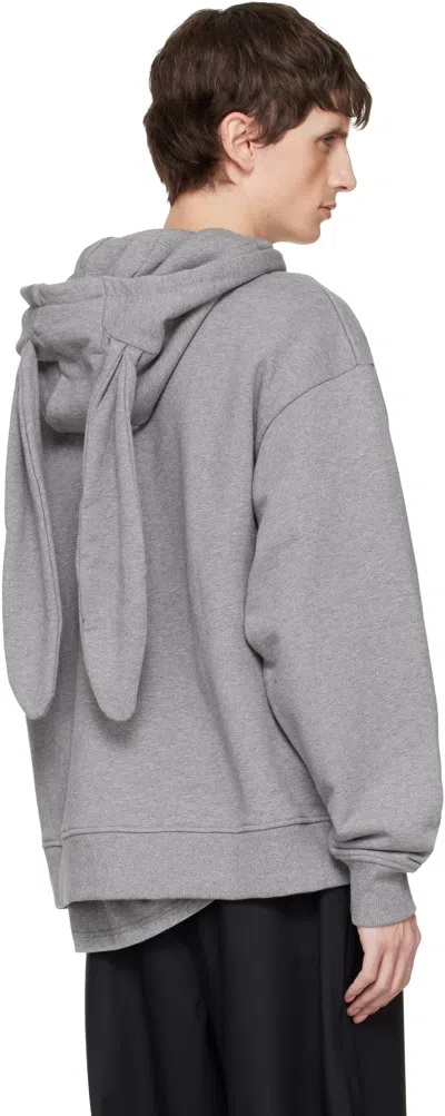 Charles Jeffrey Loverboy Gray Patch Rabbit Ears Hoodie In Gray