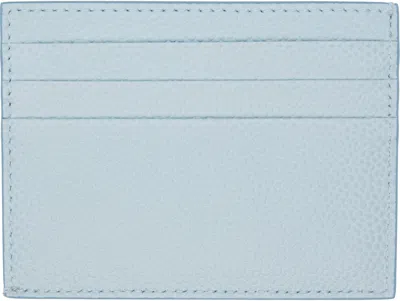 Thom Browne Blue Pebble Grain Note Compartment Card Holder In Blue