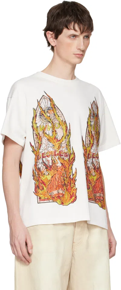 Who Decides War Ssense Exclusive White Flame Glass T-shirt In White