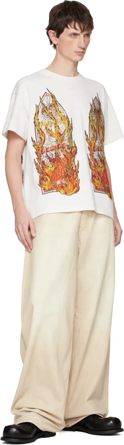 Who Decides War Ssense Exclusive White Flame Glass T-shirt In White