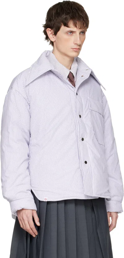 Charles Jeffrey Loverboy White & Purple Puffer Overshirt In Neutral