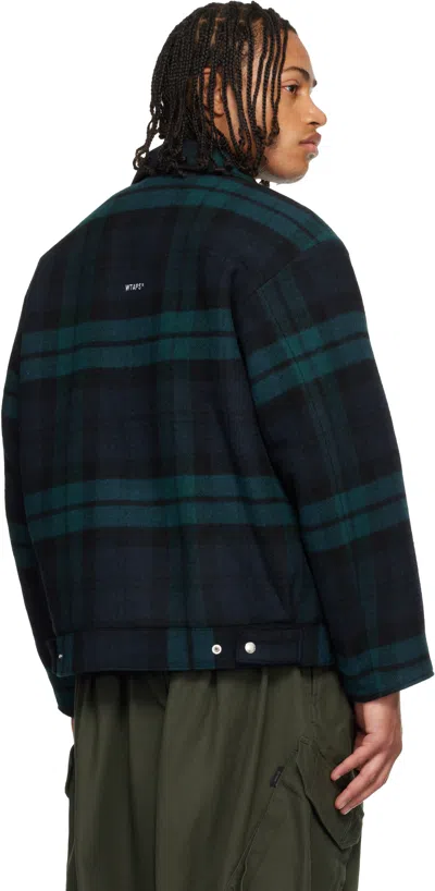 Wtaps Checked Zip-up Shirt Jacket In Blue
