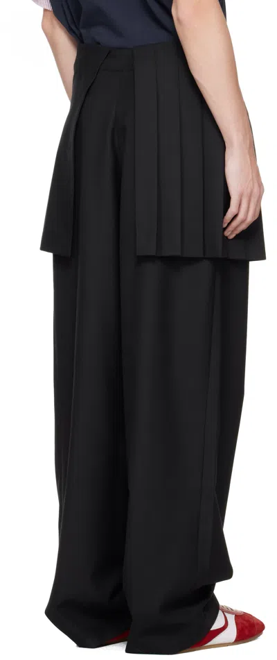 Charles Jeffrey Loverboy Black Mini Wide Leg Skouser Trousers In Black