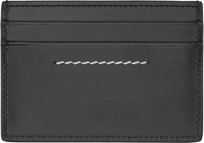 Mm6 Maison Margiela Black Numeric Leather Card Holder In Black