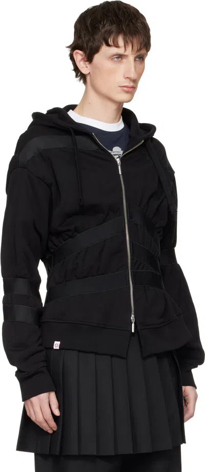 Charles Jeffrey Loverboy Black Taped Up Hoodie In Black