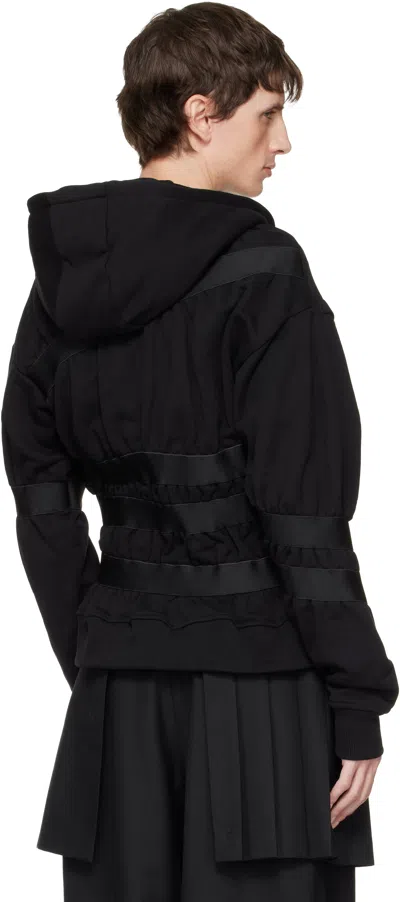 Charles Jeffrey Loverboy Black Taped Up Hoodie In Black