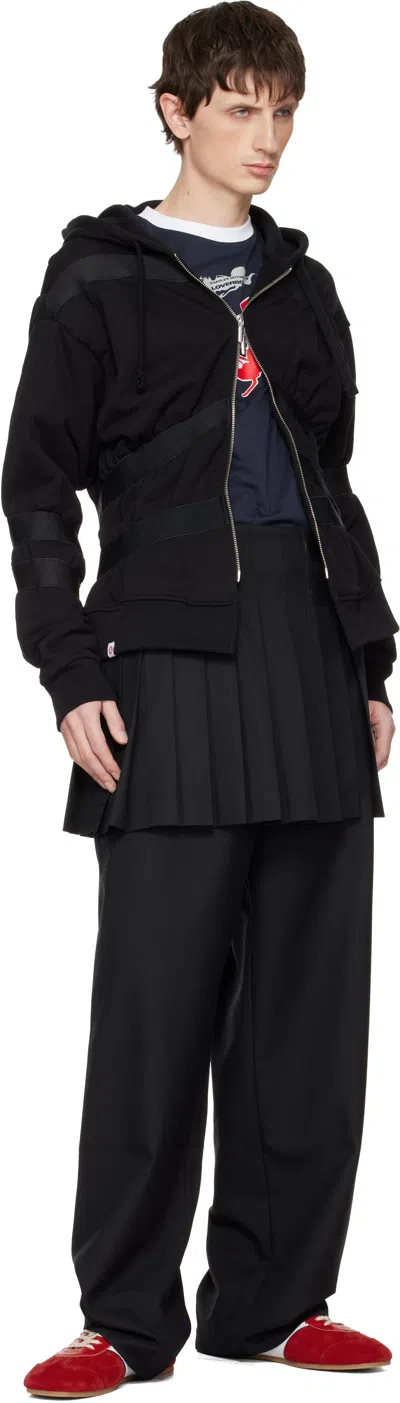 Charles Jeffrey Loverboy Black Taped Up Hoodie In Black