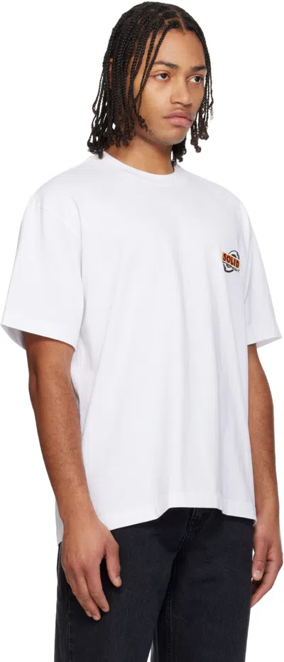 Solid Homme White Whole Cake Back Logo T-shirt In White