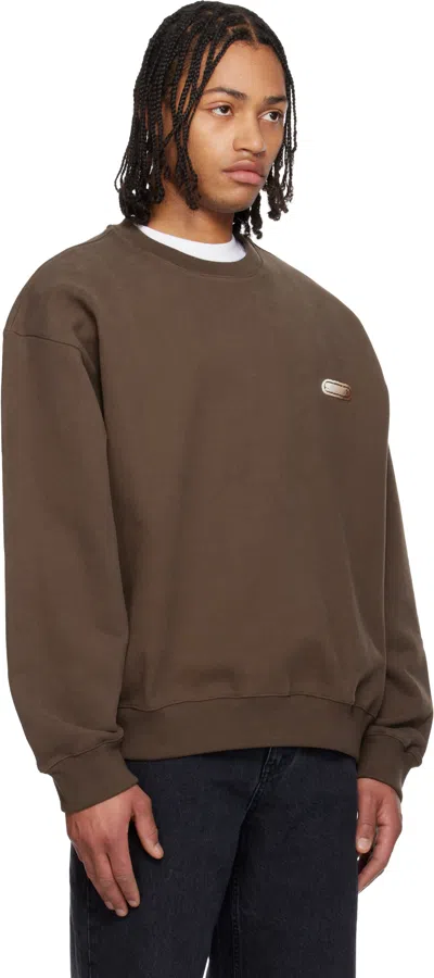 Solid Homme Brown Back Logo Sweatshirt In Brown