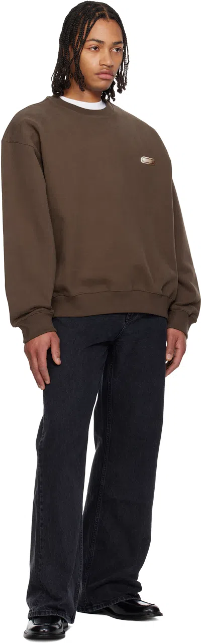 Solid Homme Brown Back Logo Sweatshirt In Brown