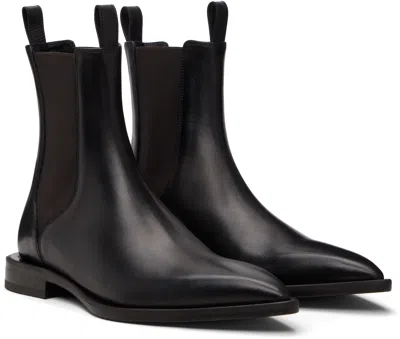 Lanvin Black Pointed Toe Chelsea Boots In Black
