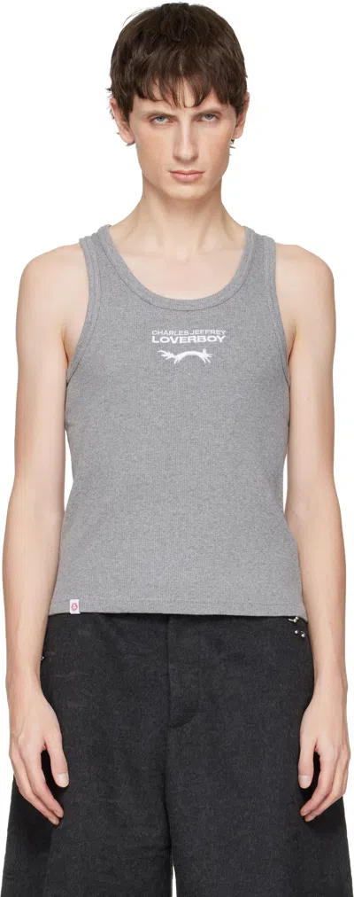 Charles Jeffrey Loverboy Gray Logo Tank Top In Gray
