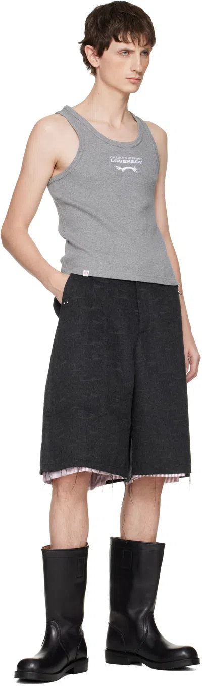 Charles Jeffrey Loverboy Gray Logo Tank Top In Gray