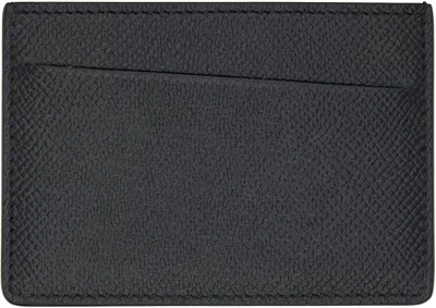 Maison Margiela Black Leather Small Card Holder In Black