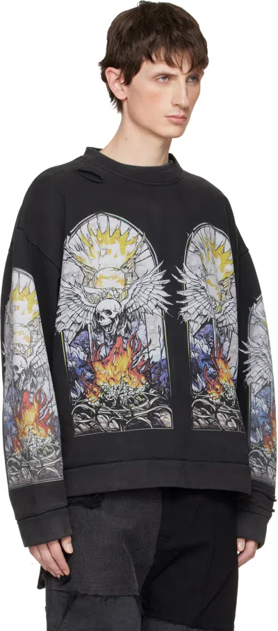 Who Decides War Black Skull Pullover Sweatshirt In Black