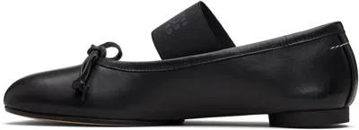 Mm6 Maison Margiela Black Anatomic Numeric Ballerina Flats In Black