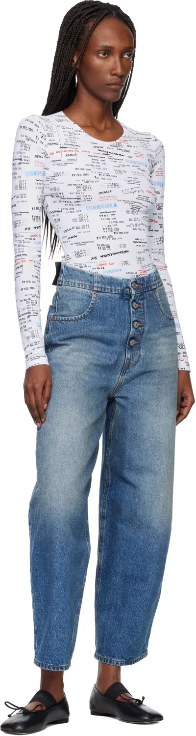 Mm6 Maison Margiela Black Anatomic Numeric Ballerina Flats In Black