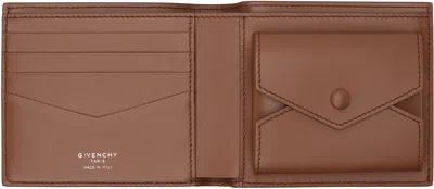 Givenchy Brown Grained Leather Wallet In Brown