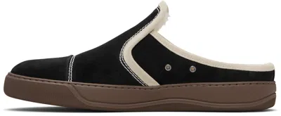 Lanvin Suede Leather Slip-on Sneakers In Black