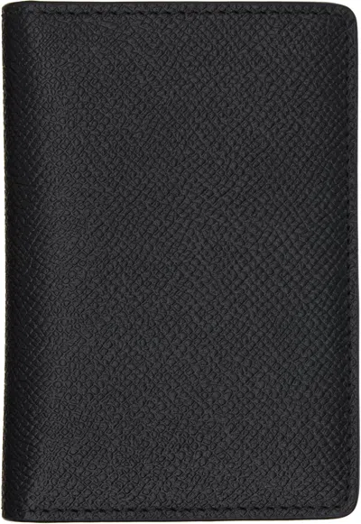 Maison Margiela Black Four Stitches Card Holder In Brown