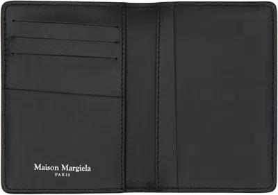 Maison Margiela Black Four Stitches Card Holder In Brown