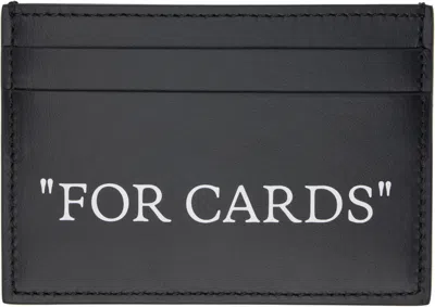 Off-white Quote Bookish Printed Leather Cardholder In Black